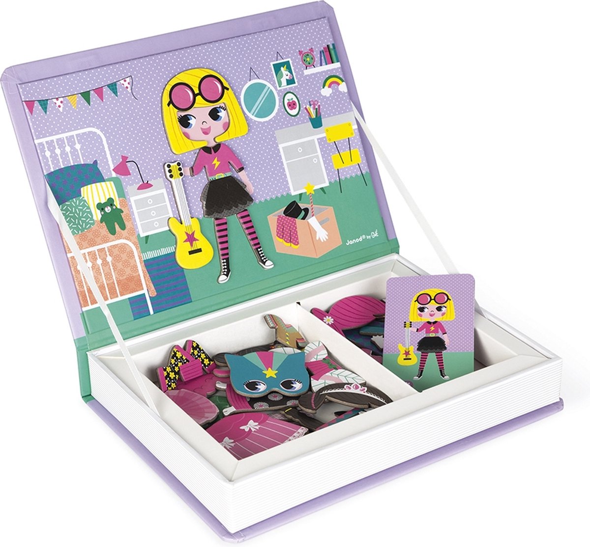 Janod - Magnetibook - Verkleedfeest Meisjes - Magneetboek Speelset — afbeelding 7