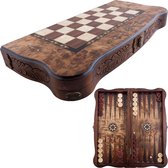 Handgemaakte Houten Backgammon Speelset van Hoge Kwaliteit - Tavla - 100% Hout - Luxe uitgave - TricTrac - 52 x 24 cm