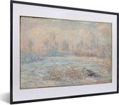 Fotolijst incl. Poster - Vorst nabij Vetheuil - Schilderij van Claude Monet - 40x30 cm - Posterlijst