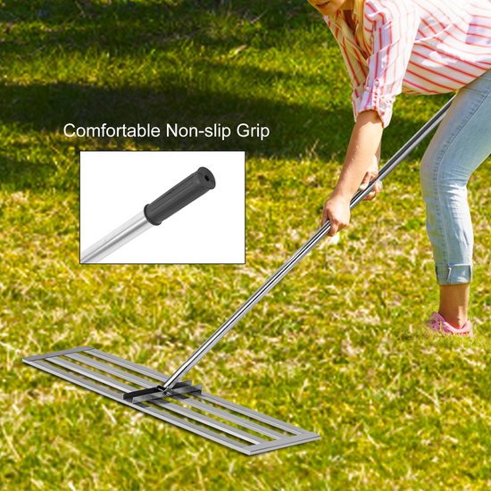 Wiltec gazonhark voor egaliseren en nivelleren 121,9 x 25,4 cm met 2 m steel, aluminium nivelleerhark voor het optimaliseren van oneffen gazons tuingereedschap hark voor het schuren van gras Wiltec gazonhark voor egaliseren en nivelleren 121,9 x 25,4 cm met 2 m steel, aluminium nivelleerhark voor het optimaliseren van oneffen gazons tuingereedschap hark voor het schuren van gras