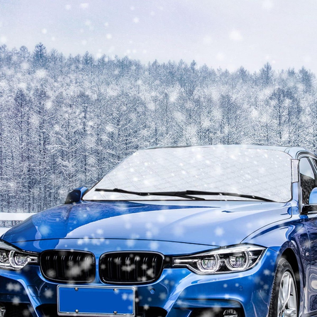 BEXITA Autohoes Buiten Waterdicht Autohoezen met Katoenen Voering UV-bescherming Winddicht Winter Sneeuwbestendig Halve Autohoezen Geschikt voor SUV&Wagon(Max. voertuiglengte 480cm