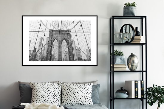 Cadre photo avec affiche - Bridge de Brooklyn - Pont - Architecture - Bâtiment - 120x80 cm - Cadre pour affiche