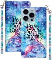 Boekhoesje met print geschikt voor Apple iPhone 13 Pro - Dreaming Universe gsm hoesje - telefoonhoes - telefoonhoesjes