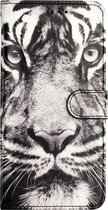 LuxeBass book case voor Samsung Galaxy A23 5G | tijger print | kunstleer | volledige bescherming | valbestendig tot 1m