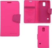 LuxeBass Hoesje geschikt voor Samsung Galaxy S5 - Boekhoesje met kaartvakken - Roze gsm hoesje - telefoonhoes - telefoonhoesjes