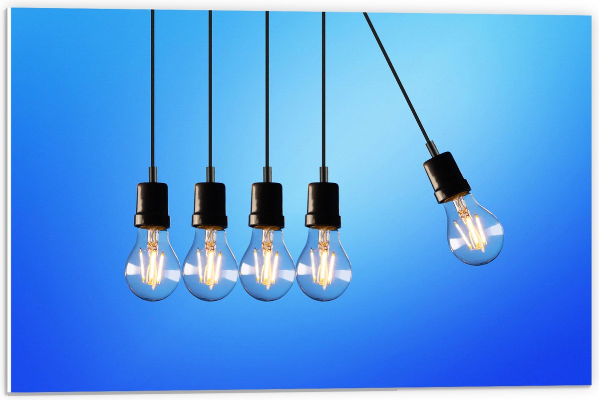 PVC Schuimplaat - Gloeilamp - Verlicht - Hangen - 60x40 cm Foto op PVC Schuimplaat (Met Op
