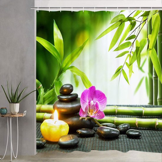 REDKEY douchegordijn, 180x220 cm, schimmelwerend badgordijn, sneldrogend, waterafstotend PVC textiel, antibacterieel, badgordijn met 12 haken voor bad en douche, donkergrijs