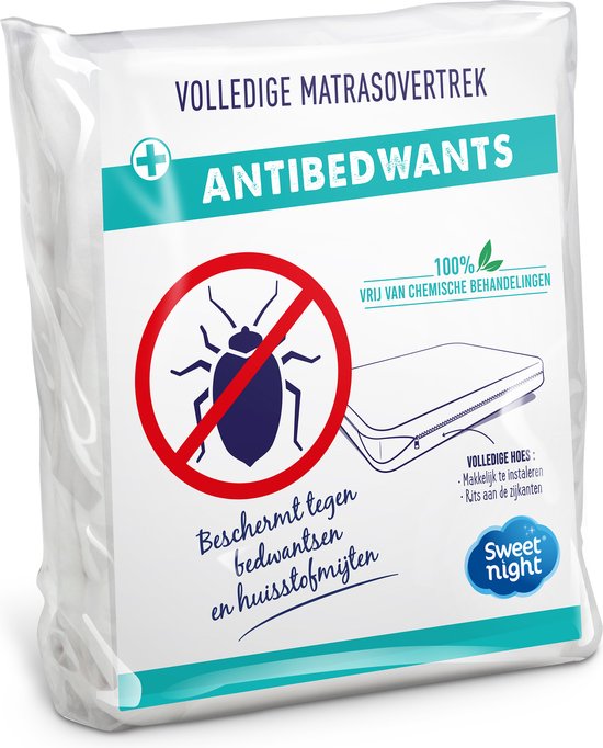 Sweetnight - Anti Bedwantsen Matrasbeschermer 160x200x25 cm - Volledige matrashoes - Anti Huisstofmijt - Vrij van chemische behandelingen