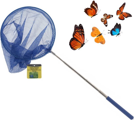 Benson Telescopisch vlindernet/insectennet - blauw - metaal - 38 tot 86 cm - Benson