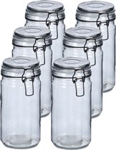 Zeller Weckpotten/inmaakpotten - 10x - 750 ml - glas - met beugelsluiting - D10 x H15 cm