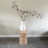 GoudmetHout - Eiken Sokkel - Zuil - Plantentafel hout - Licht eiken - 27.5 x 27.5 x 50 cm