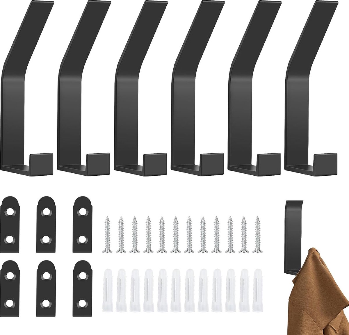 LERANXIN Zakstandaard, 3 stuks, grappige mensenvormen, wandhaken voor kinderen, decoratieve jassen hangers, geschikt voor jassen, sjaals, tassen, sleutels (zwart, wit, blauw