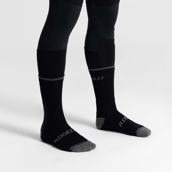 Rogelli Fietssokken Heren en Dames 2-pack - Wielrensokken Merino Wol - Zwart en Grijs - 18-22cm Hoog - Maat 36-39 van Merkloos — afbeelding 2