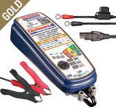 Tecmate Optimate 4 Quad program - Gel / Lood / Lithium Acculader Druppellader - GOUD-serie: 9-staps 12V/12.8V 1.25A verzegelde accureddende lader & onderhouder- TM630