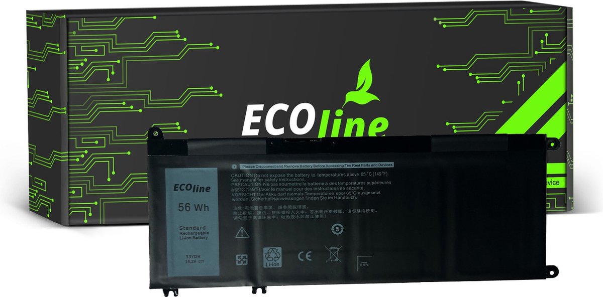 EcoLine - 33YDH Batterij Geschikt voor de Dell Inspiron G3 3579 3779 G5 5587 G7 7588 7577 7773 7778 7779 7786 Latitude 3380 3480 3490 3590 / 15.2V 3400mAh.