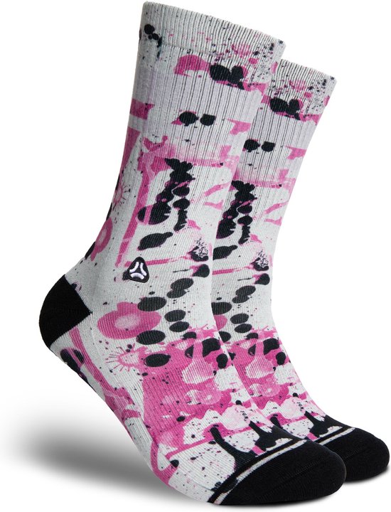 FLINCK Sportsokken - Pink Glow - Maat 36-38 - Unisex - Heren Sokken - Dames Sokken - Naadloze sokken - Crossfit Sokken - Hardloop Sokken - Fitness Sokken - Fietssokken