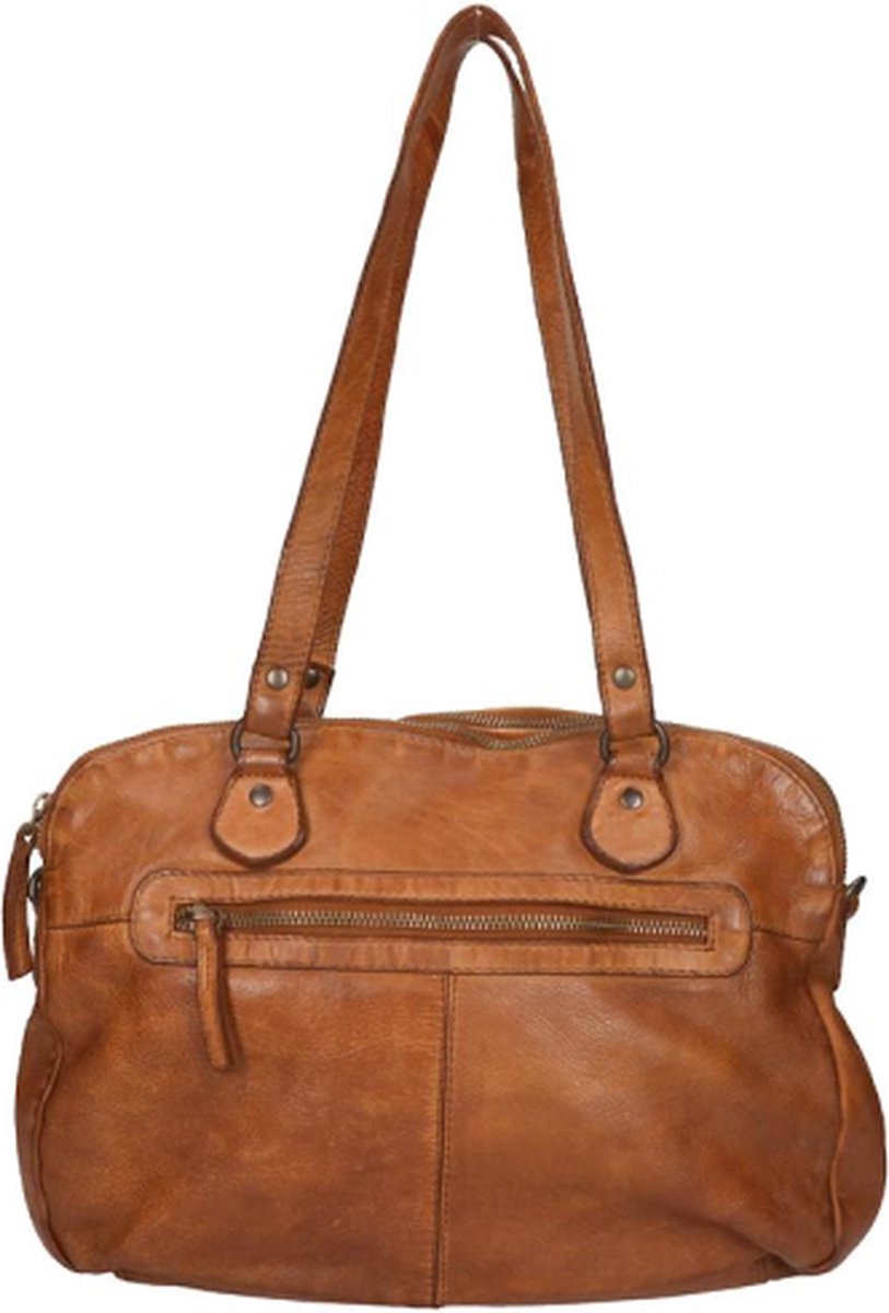 Bear Design Medium Schoudertas Dames - Leer - Lieke - Cognac