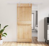 The Living Store Schuifdeur Grenenhout - 80 x 3.6 x 210 cm - Stil schuiven - Ruimtebesparend - Geschikt voor houten/betonnen muren - 80 kg draagvermogen