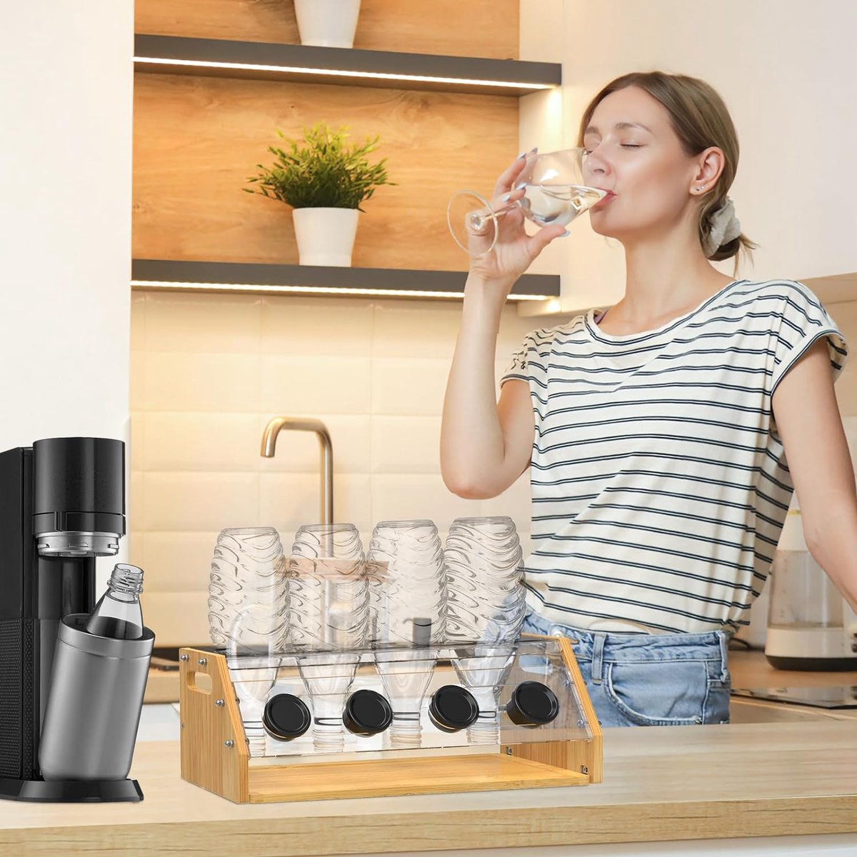 Porte Bouteille Sodastream Pliable En Inox 304 - Égouttoir à