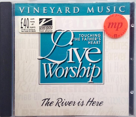 CD hoes: Vineyard Music - Live Worship, Touching the Father's Heart, The River is Here. Met "worth £40 off" en "mid price" stickers.
