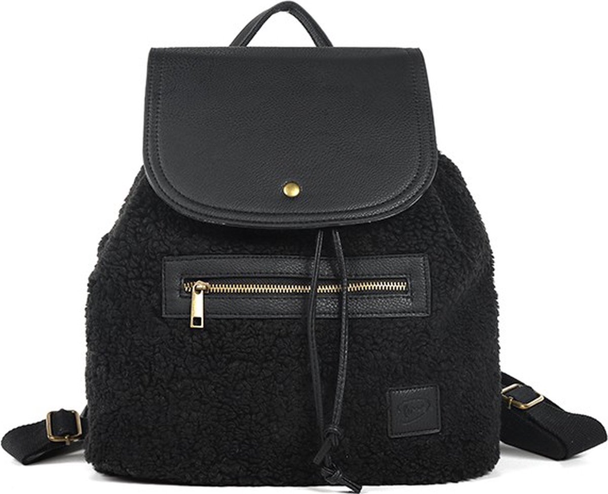 Zwarte rugzak Brugge | rugtas | tassentrends | teddytas | hippetas | teddy | modetrends