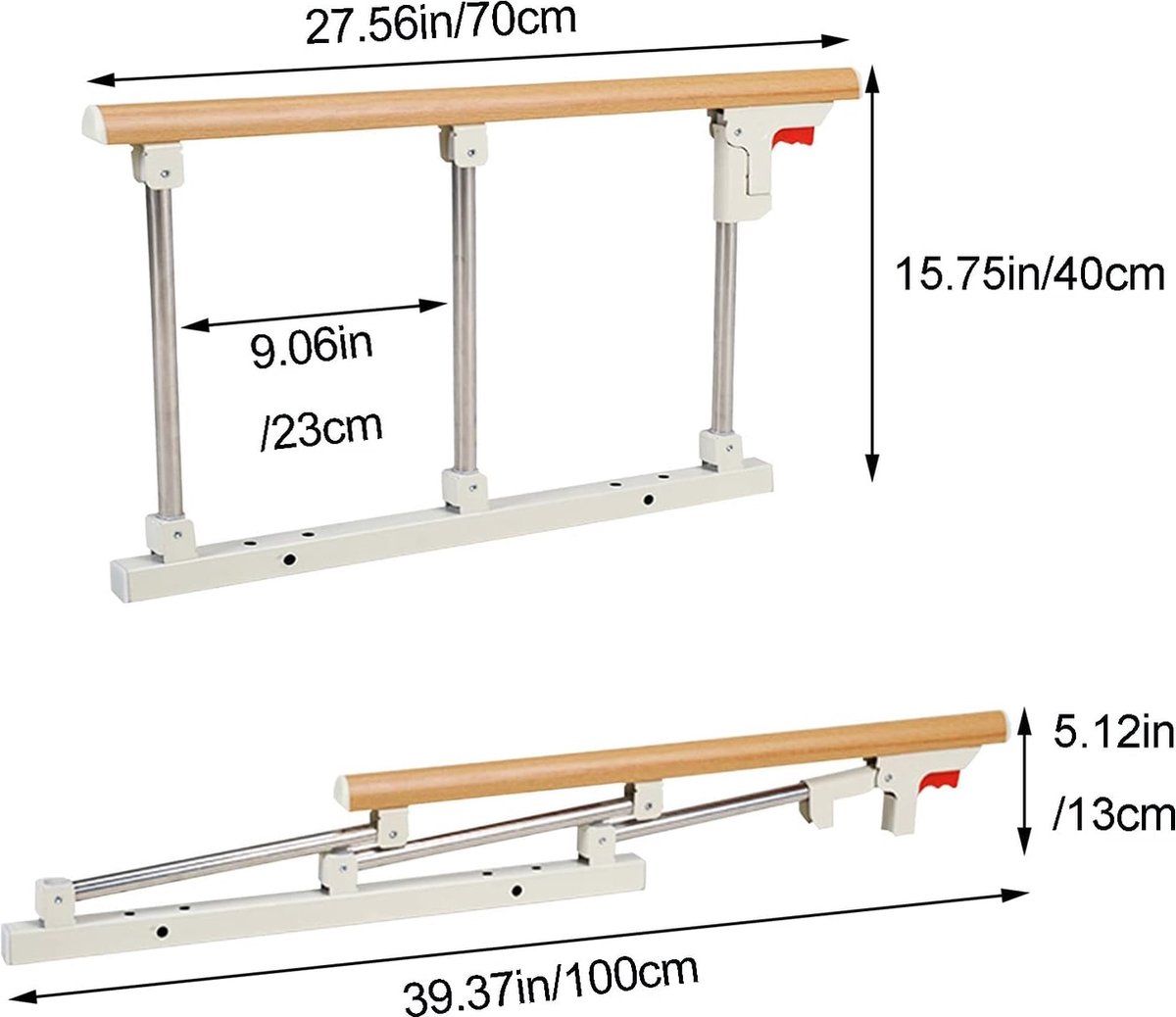 Bedhekje Bedhekje 70x40 Houtkleur Veiligheidsreling - afbeelding 4
