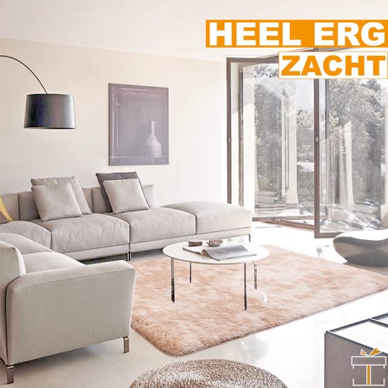 Tapis moelleux Happyment Soft - Moquette à poils longs - Marron - Lavable - Salon, chambre, chambre d'enfant - 160x230cm