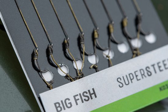 Korum Supersteel Big Fish Braided Hair Rigs 6 Barbed (8 pcs) - Maat : Haak 12 - 0.25mm van Korum — afbeelding 2