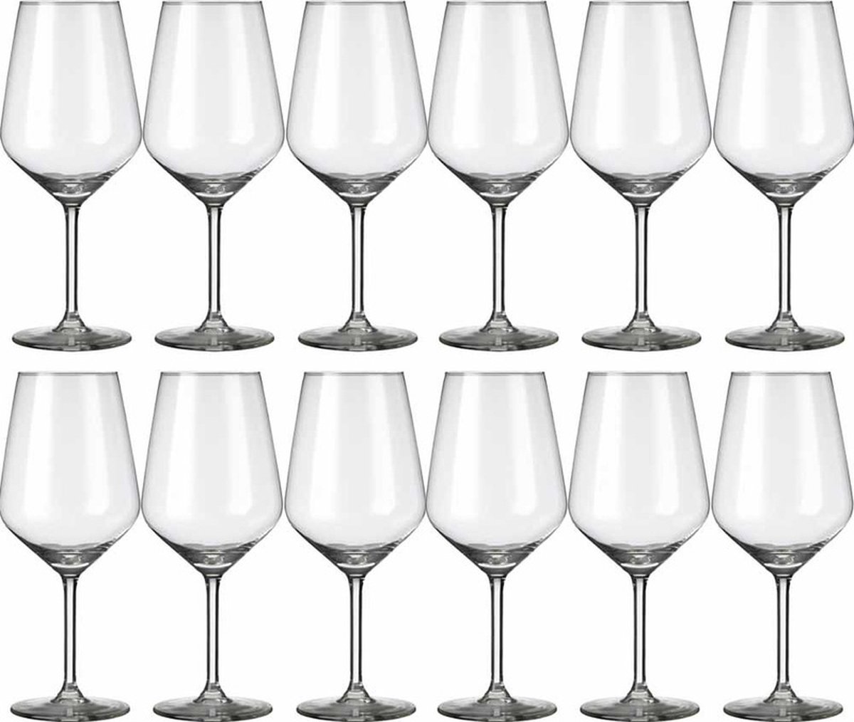18x Luxe wijnglazen voor witte wijn 380 ml Carre - 38 cl - Witte wijn glazen - Wijn drinken - Wijnglazen van glas