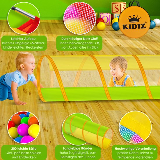 KIDIZ - Tente de jeu pour bébé - 200 balles - Idéale pour la maison et