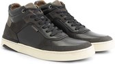 Travelin' Moulton Hoge Heren Sneaker - Leren veterschoenen mannen - Zwart leer - Maat 42