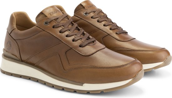 Travelin' Walgrave Men's Sneaker - Chaussures à lacets en cuir homme - Cuir Cognac - Taille 41