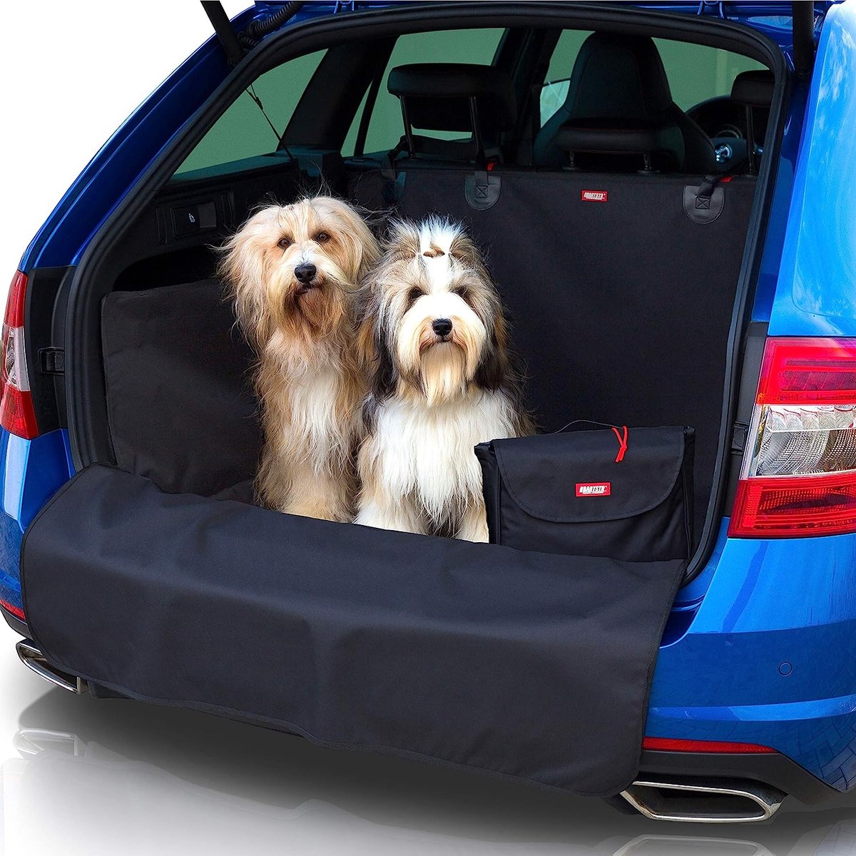 Kofferbakmat, Kofferbakbescherming voor honden, universeel, voor combikofferbak, beschermende mat, waterafstotend, met zijbescherming en bumperbescherming, plus schoudertas (X-Large)