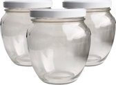 3x Sierlijke weckpotten glas 1 liter met sluiting - 1000ml/ weckpotjes / opbergpotten / inmaakpot / glazen pot met deksel / glazen potten / weckpot / voorraadpot / weck