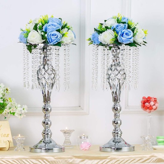 2 Pièces Vase Centre de Table de Mariage en Métal, 55cm Décoration de Table  pour