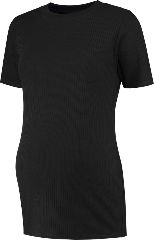 Prénatal zwangerschaps T-shirt rib - Black