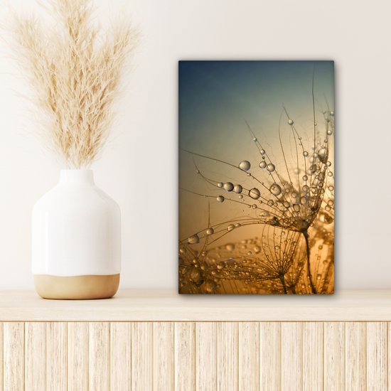 Peinture sur toile - Fleurs - Water - Soleil - Ciel - Canvasdoek - Décoration murale - Décoration salon - 20x30 cm - Photo sur toile
