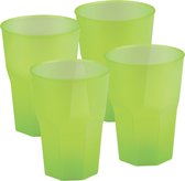 Santex drinkglazen frosted - groen - 24x - 420 ml - onbreekbaar kunststof - Cocktailglazen