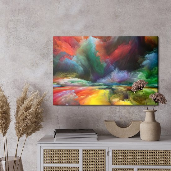 Peinture Roi - Peinture sur toile Route abstraite colorée - 120 x 80 cm