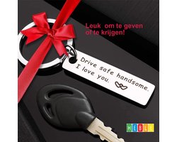 Rij Veilig Sleutelhanger - Auto Accessoires - Zilverkleurig - Heble®