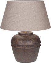 Tafellamp Mini Hampton | 1 lichts | bruin | keramiek / stof | Ø 25 cm | 43 cm hoog | landelijk / klassiek / sfeervol design