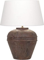 Keramiek tafellamp Midi Hampton | 1 lichts | bruin / creme | keramiek / stof | Ø 45 cm | 59 cm hoog | klassiek / landelijk / sfeervol design