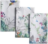 Tropiques 100% katoen set van 3 multifunctionele keukenhanddoeken | bar handdoeken | lente/zomer (50 cm x 70 cm)
