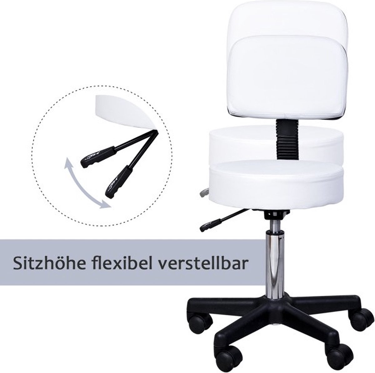 Casaria Kruk Draaibaar Verstelbaar Hobbykruk Rolkruk Draaikruk