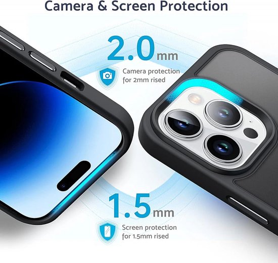 Coque adaptée à Apple iPhone 15 Pro - Coque arrière mate - Zwart