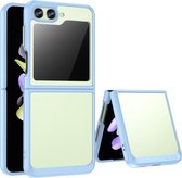 Mobigear Hoesje geschikt voor Samsung Galaxy Z Flip 5 Telefoonhoesje Hardcase | Mobigear Crystal Backcover | Galaxy Z Flip 5 Case | Back Cover - Transparant / Blauw