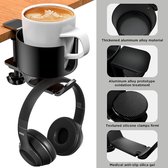 Missan® Bekerhouder Voor Op Tafel & Bureau - Koptelefoonhouder - Bekerhouder Bureau & tafel