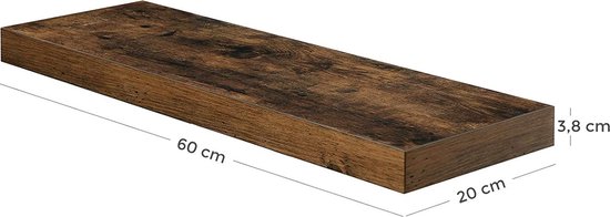 wandrek / hangplank Trevalli 12 , Kleur: eiken / zwart - Afmetingen: 18