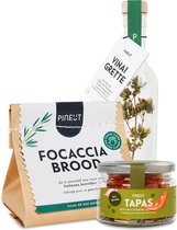 Pineut ® Drinks Board Package Tapas - Forfait boissons italiennes - Focaccia, Tapenade & Vinaigrette - Indulgence Box Drinks - Coffret cadeau Snacks - Enjoy