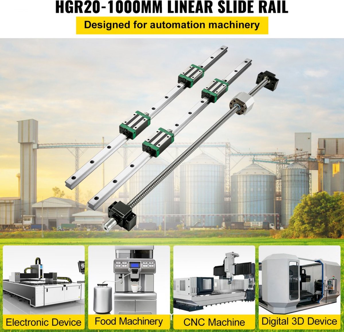 Dakta® Rail coulissant linéaire 800 mm Guide coulissant linéaire SBR16 CNC  Kit de rail